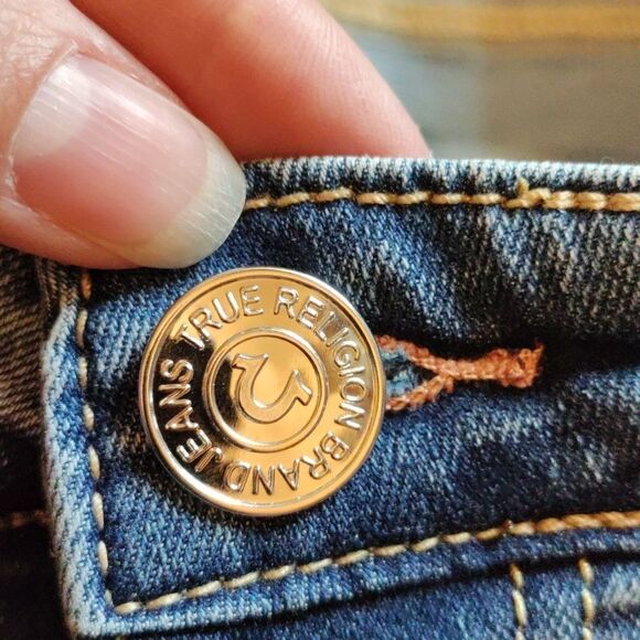 True Religion Halle Skinny Jeans Size 31 Raw Hem Cotton - Picture 4 of 13